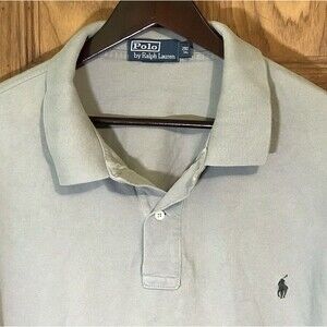 POLO by Ralph Lauren Polo Men's  2XLT Gray Pique Knit Short Sleeve Pony Shirt